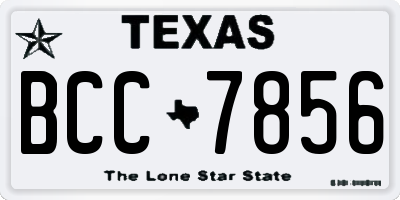 TX license plate BCC7856