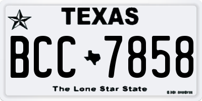 TX license plate BCC7858