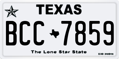 TX license plate BCC7859