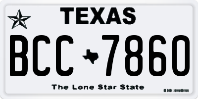 TX license plate BCC7860