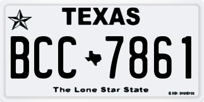 TX license plate BCC7861