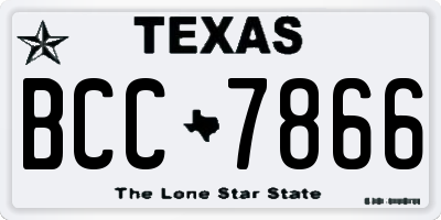 TX license plate BCC7866