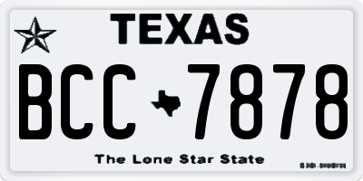 TX license plate BCC7878