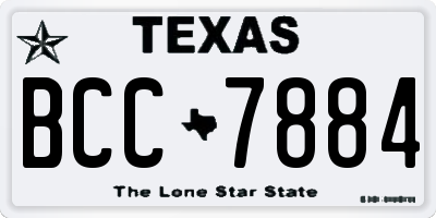 TX license plate BCC7884