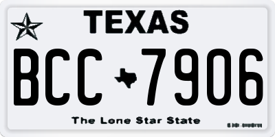 TX license plate BCC7906