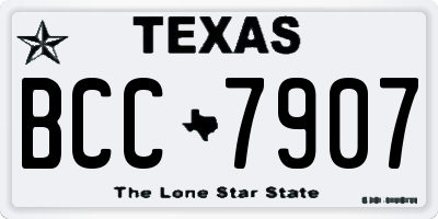 TX license plate BCC7907
