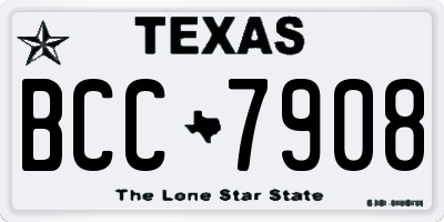 TX license plate BCC7908