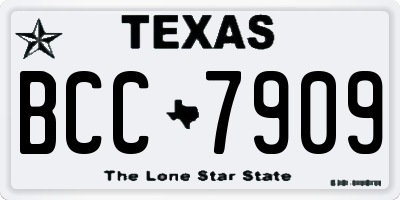 TX license plate BCC7909