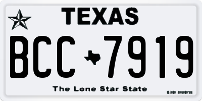 TX license plate BCC7919