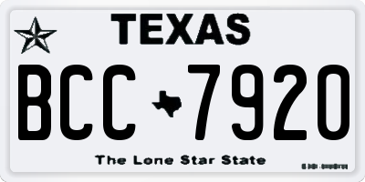 TX license plate BCC7920