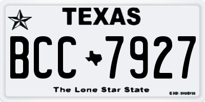 TX license plate BCC7927