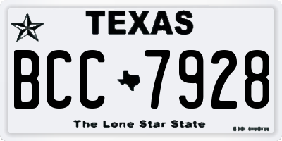 TX license plate BCC7928