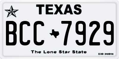TX license plate BCC7929