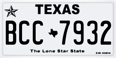 TX license plate BCC7932