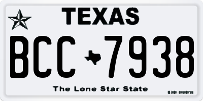 TX license plate BCC7938