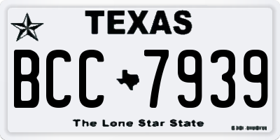 TX license plate BCC7939