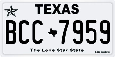 TX license plate BCC7959