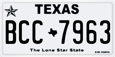 TX license plate BCC7963