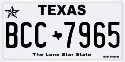 TX license plate BCC7965