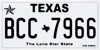 TX license plate BCC7966