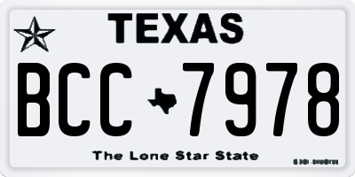 TX license plate BCC7978