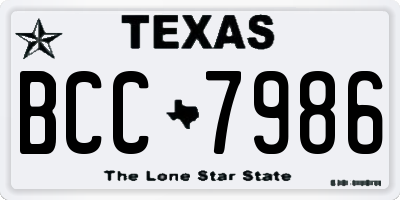 TX license plate BCC7986