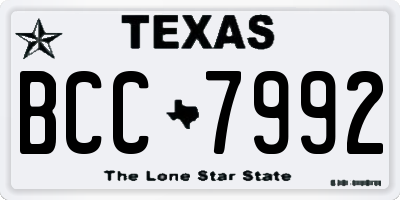 TX license plate BCC7992