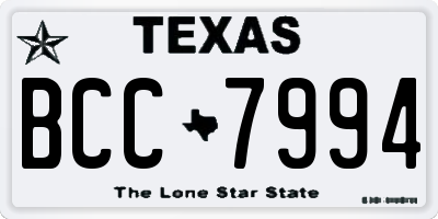 TX license plate BCC7994