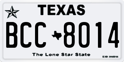 TX license plate BCC8014