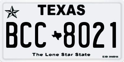 TX license plate BCC8021
