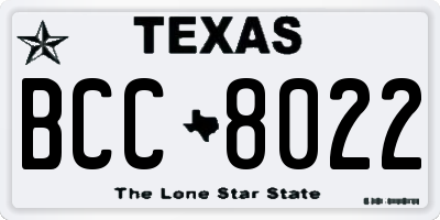TX license plate BCC8022