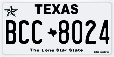 TX license plate BCC8024