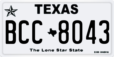 TX license plate BCC8043