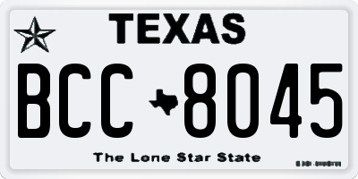 TX license plate BCC8045