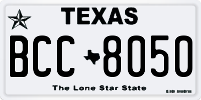 TX license plate BCC8050