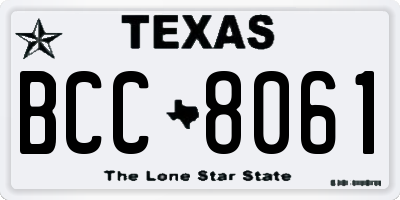 TX license plate BCC8061
