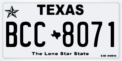 TX license plate BCC8071