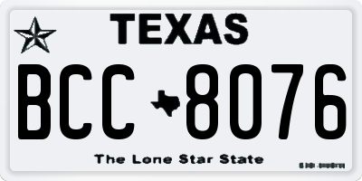 TX license plate BCC8076
