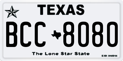 TX license plate BCC8080