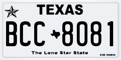 TX license plate BCC8081