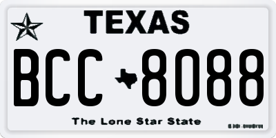 TX license plate BCC8088