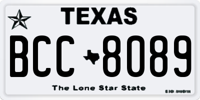 TX license plate BCC8089