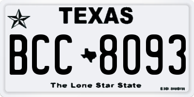 TX license plate BCC8093