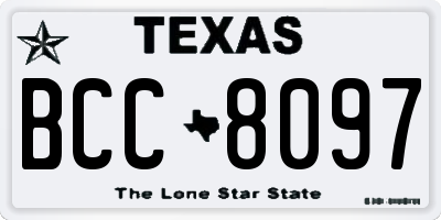 TX license plate BCC8097