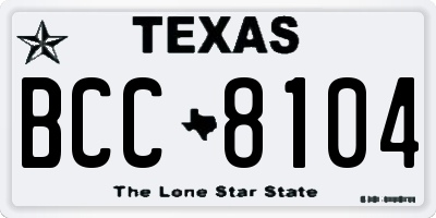 TX license plate BCC8104
