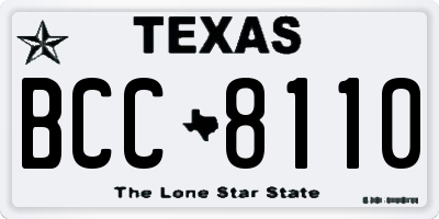 TX license plate BCC8110