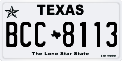 TX license plate BCC8113