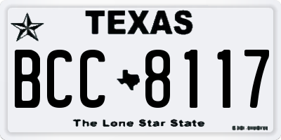 TX license plate BCC8117