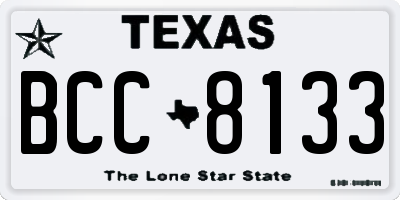 TX license plate BCC8133