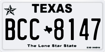 TX license plate BCC8147